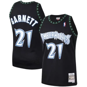 Versátil Kevin Garnett Minnesota Timberwolves Hardwood Classics Swingman Jersey Black/White  para la gran final