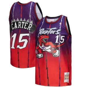 Único Vince Carter Toronto Raptors 1998/99 Hardwood Classics Fadeaway Swingman Player Jersey Red/Purple  para la gran final