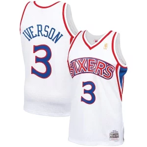 Clásico Allen Iverson Philadelphia 76ers 1996/97 Hardwood Classics Swingman Jersey White/Red/Royal/Black  para la gran final