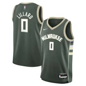 Elegante Encantador Clásico Damian Lillard Milwaukee Bucks Nike Youth Swingman Jersey Icon Edition Hunter Green  para la gran final