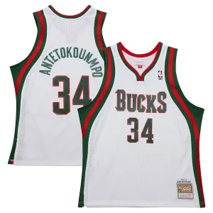 Genial Exquisito Maravilloso Giannis Antetokounmpo Milwaukee Bucks 2013/14 Hardwood Classics Swingman Jersey White  para la gran final