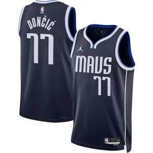 Moderno Versátil Elegante Luka Dončić Dallas Mavericks Jordan Brand Unisex Swingman Jersey Statement Edition Navy  para la gran final