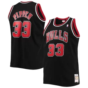 Chulo Scottie Pippen Chicago Bulls Big & Tall Hardwood Classics Swingman Jersey Black/Red  para la gran final
