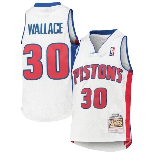 Ideal Rasheed Wallace Detroit Pistons Youth 2003/04 Hardwood Classics Swingman Jersey White  para la gran final