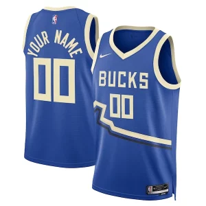 Versátil Genial Milwaukee Bucks Nike Unisex 2024/25 Custom Swingman Jersey City Edition Royal  para la gran final