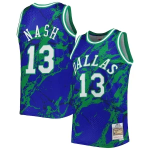 Delicioso Increíble Hermoso Steve Nash Dallas Mavericks 1998/99 Hardwood Classics Marble Swingman Jersey Blue  para la gran final
