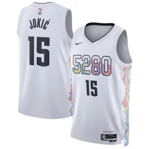 Maravilloso Nikola Jokic Denver Nuggets Nike Unisex 2024/25 Swingman Player Jersey City Edition White  para la gran final