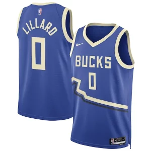 Moderno Hermoso Damian Lillard Milwaukee Bucks Nike Unisex 2024/25 Swingman Player Jersey City Edition Royal  para la gran final