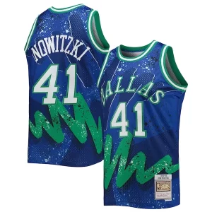 Duradero Dirk Nowitzki Dallas Mavericks Hardwood Classics 1998/99 Hyper Hoops Swingman Jersey Blue  para la gran final