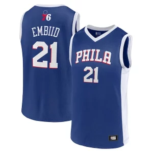 Atractivo Increíble Chulo Men's Joel Embiid Royal Philadelphia 76ers Player Jersey  para la gran final
