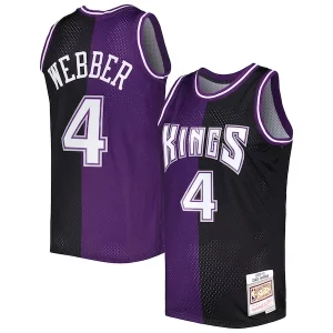 Original Chris Webber Sacramento Kings Hardwood Classics 2000/01 Split Swingman Jersey Purple/Black  para la gran final
