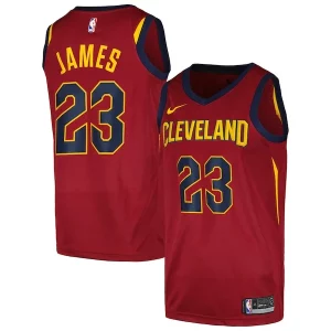 Original Cool Único LeBron James Cleveland Cavaliers Nike Swingman Player Jersey Icon Edition Wine  para la gran final