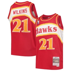 Estupendo Dominique Wilkins Atlanta Hawks Youth 1986/87 Hardwood Classics Swingman Throwback Jersey Red  para la gran final