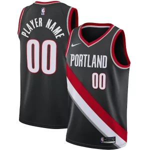 Maravilloso Portland Trail Blazers Nike Swingman Custom Jersey Black Icon Edition  para la gran final