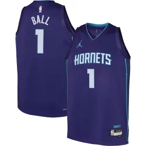 Resistente Perfecto LaMelo Ball Charlotte Hornets Jordan Brand Youth Swingman Jersey Statement Edition Purple  para la gran final