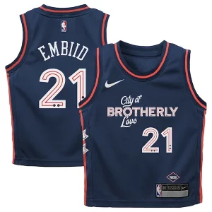 Encantador Ideal Joel Embiid Philadelphia 76ers Nike Toddler Swingman Replica Jersey City Edition Navy  para la gran final