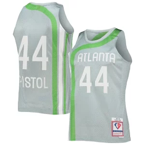 Perfecto Atractivo Pete Maravich Atlanta Hawks 75th Anniversary 1971/72 Hardwood Classics Swingman Jersey Silver  para la gran final