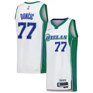 Lujoso Luka Dončić Dallas Mavericks Nike Swingman Player Jersey City Edition White  para la gran final