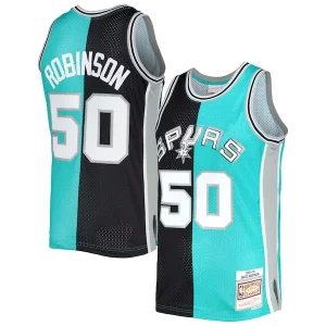 Cool Perfecto David Robinson San Antonio Spurs Hardwood Classics 1998/99 Split Swingman Jersey Black/Teal  para la gran final