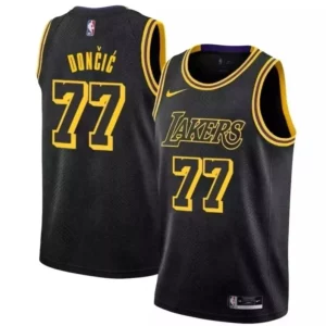 Estupendo Luka Dončić Los Angeles Lakers Nike Mamba Edition Jersey Black  para la gran final