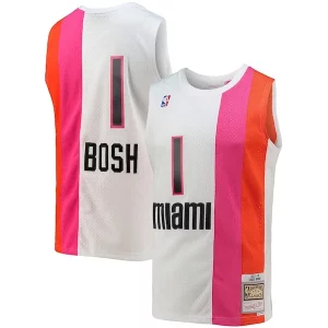 Elegante Chris Bosh Miami Heat 2001/02 Hardwood Classics Swingman Jersey White  para la gran final