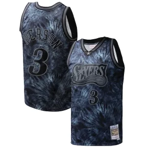 Versátil Hermoso Allen Iverson Philadelphia 76ers Hardwood Classics 1997/98 Tie Dye Swingman Jersey Black  para la gran final