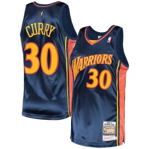 Genial Stephen Curry Golden State Warriors 2009/10 Hardwood Classics Authentic Jersey Navy  para la gran final