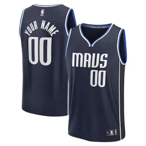 Encantador Dallas Mavericks Custom Fast Break Jersey Statement Edition Navy/Blue  para la gran final