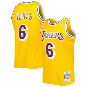 Magnífico Atractivo Eddie Jones Los Angeles Lakers 1996/97 Hardwood Classics Swingman Jersey Gold  para la gran final