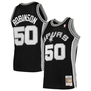 Comodo Clásico Perfecto David Robinson San Antonio Spurs 1991/92 Hardwood Classics Swingman Jersey Black  para la gran final