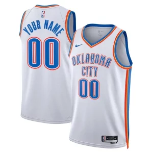 Versátil Oklahoma City Thunder Nike Unisex Swingman Custom Jersey White Association Edition  para la gran final