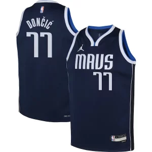 Exquisito Luka Doncic Dallas Mavericks Jordan Brand Youth Swingman Jersey Statement Edition Navy  para la gran final