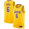 Lujoso Fantástico LeBron James Los Angeles Lakers Nike 2021/22 Diamond Swingman Jersey Icon Edition Gold  para la gran final