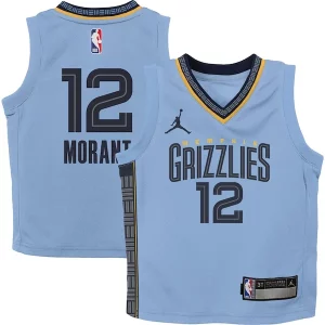 Cool Increíble Ja Morant Memphis Grizzlies Jordan Brand Preschool 2022/23 Statement Edition Jersey Light Blue  para la gran final