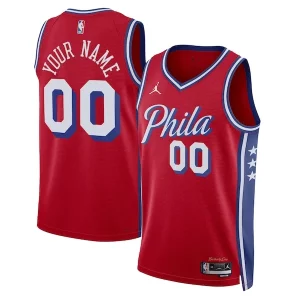 Original Philadelphia 76ers Jordan Brand Unisex 2022/23 Swingman Custom Jersey Statement Edition Red  para la gran final