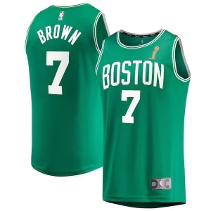 Original Elegante Jaylen Brown Boston Celtics 2024 NBA Finals Champions Fast Break Replica Player Jersey Kelly Green Icon Edition  para la gran final