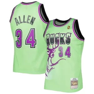 Delicioso Robusto Ray Allen Milwaukee Bucks 1996 97 Hardwood Classics Reload 3.0 Swingman Jersey Green  para la gran final
