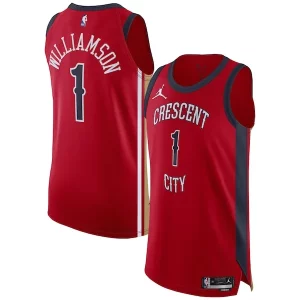 Delicioso Zion Williamson New Orleans Pelicans Jordan Brand Authentic Jersey Association Edition Red  para la gran final