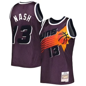 Elegante Steve Nash Phoenix Suns 1996/97 Hardwood Classics Off Court Swingman Jersey Purple  para la gran final