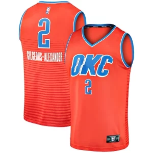 Único Encantador Comodo Shai Gilgeous Alexander Oklahoma City Thunder Fast Break Team Replica Jersey Statement Edition Orange  para la gran final