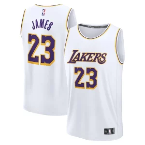 Hermoso Atractivo Encantador LeBron James Los Angeles Lakers Youth Fast Break Replica Player Jersey Association Edition White  para la gran final