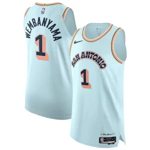 Único Victor Wembanyama San Antonio Spurs Nike 2024/25 Authentic Player Jersey City Edition Light Blue  para la gran final