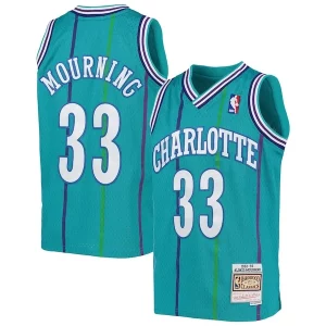 Cool Ideal Chulo Alonzo Mourning Charlotte Hornets Youth 1992/93 Hardwood Classics Swingman Jersey Teal  para la gran final