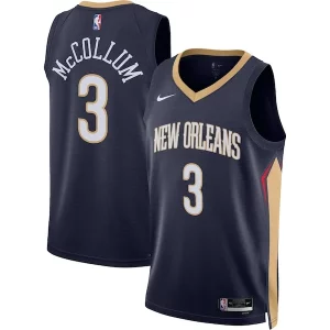 Atractivo C.J. McCollum New Orleans Pelicans Nike Unisex Swingman Jersey Icon Edition Navy  para la gran final