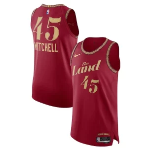 Atractivo Nike Donovan Mitchell Cleveland Cavaliers Authentic Jersey City Edition Wine  para la gran final