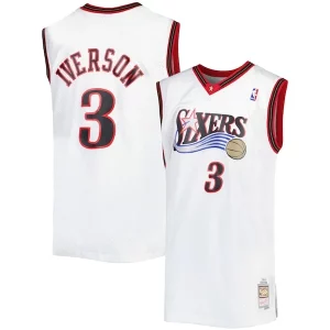 Robusto Único Allen Iverson Philadelphia 76ers Big & Tall Hardwood Classics 1996/97 Swingman Jersey White/Black/Red/Royal  para la gran final