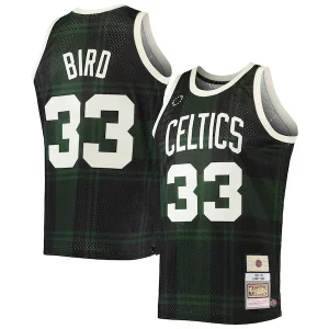 Moderno Hermoso Práctico Larry Bird Boston Celtics 1985/86 Hardwood Classics Uninterrupted Swingman Jersey Black  para la gran final