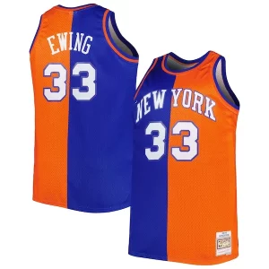 Fácil de llevar Patrick Ewing New York Knicks Big & Tall Hardwood Classics 1991/92 Split Swingman Jersey Blue/Orange  para la gran final