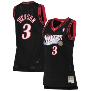 Exquisito Allen Iverson Philadelphia 76ers Women's 2000/01 Hardwood Classics Swingman Jersey Black  para la gran final