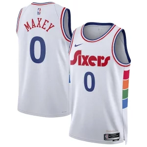 Versátil Genial Tyrese Maxey Philadelphia 76ers Nike Unisex 2024/25 Swingman Player Jersey City Edition White  para la gran final